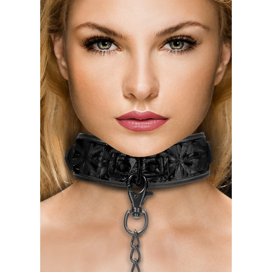 OUTCH !- Collier et Laisse Luxury Noir - MONT' A BORD SHOP